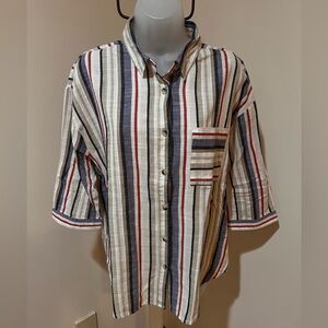 NEW NWOT Women’s Unique Spectrum Striped, Multi Color Top Size Large